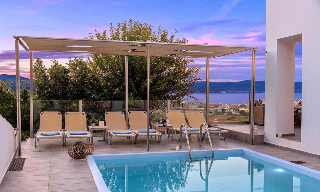 Cretan Sunset Villa Heated Pool Dhramia Exterior photo
